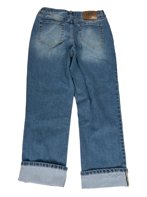 Frye Women's Medium Wash High Rise Cuffed Straight Leg Jeans - 6/28 image 2