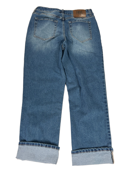 Frye Women's Medium Wash High Rise Cuffed Straight Leg Jeans - 6/28 image 2