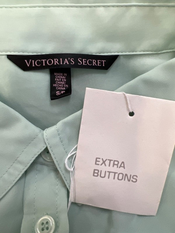 Victoria's Secret Women's Blue Sheer Long Sleeve Button Up Shirt - S image 3