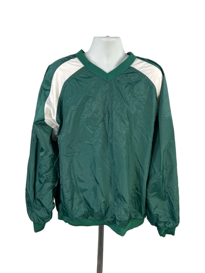 adidas Team Men's Green Lined Pullover Windbreaker Jacket - 2XL