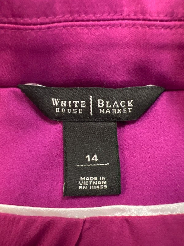 White House Black Market Women's Purple One-Button Elbow Sleeve Blazer - 14 image 3
