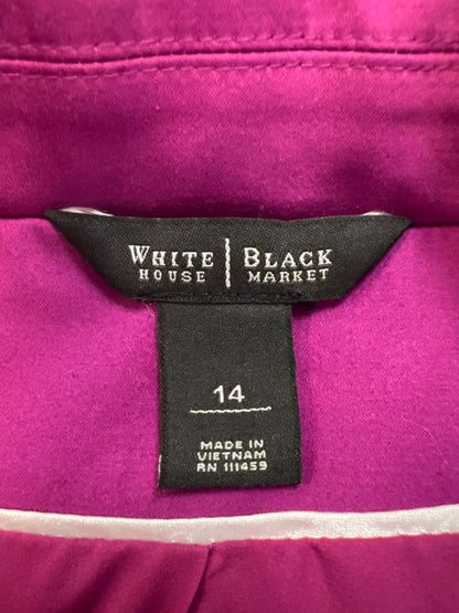 White House Black Market Women's Purple One-Button Elbow Sleeve Blazer - 14 image 3
