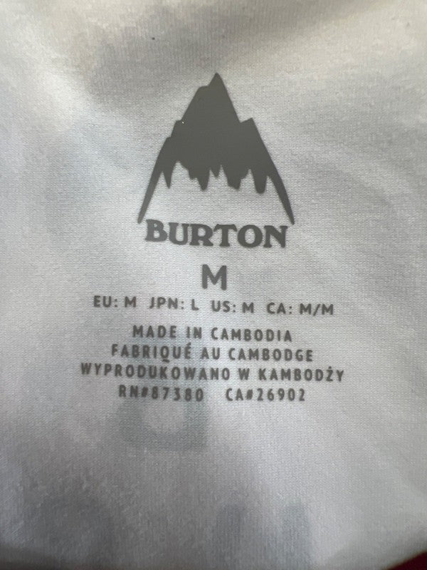 Burton Women's White/Burgundy Dragon Rose Graphic Long Sleeve Tech Shirt - M image 3