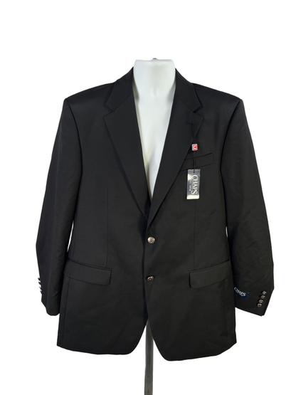Chaps Men’s Black Wool Long Sleeve 2 Button Blazer Jacket - 42 Long