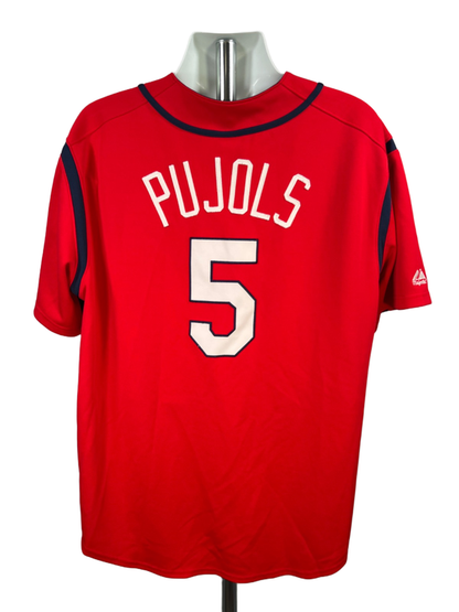 Majestic Men's Red/Blue MLB St Louis Cardinals Albert Pujols Baseball Jersey - L image 2