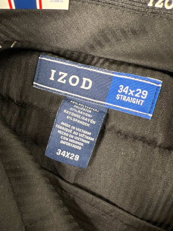 Izod Men's Dark Gray Comfortflex Straight Performance Dress Pants - 34x29 image 3
