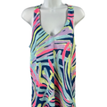 Lilliy Pulitzer Women's Blue Multicolor Anisa Luxletic Tank Top - M