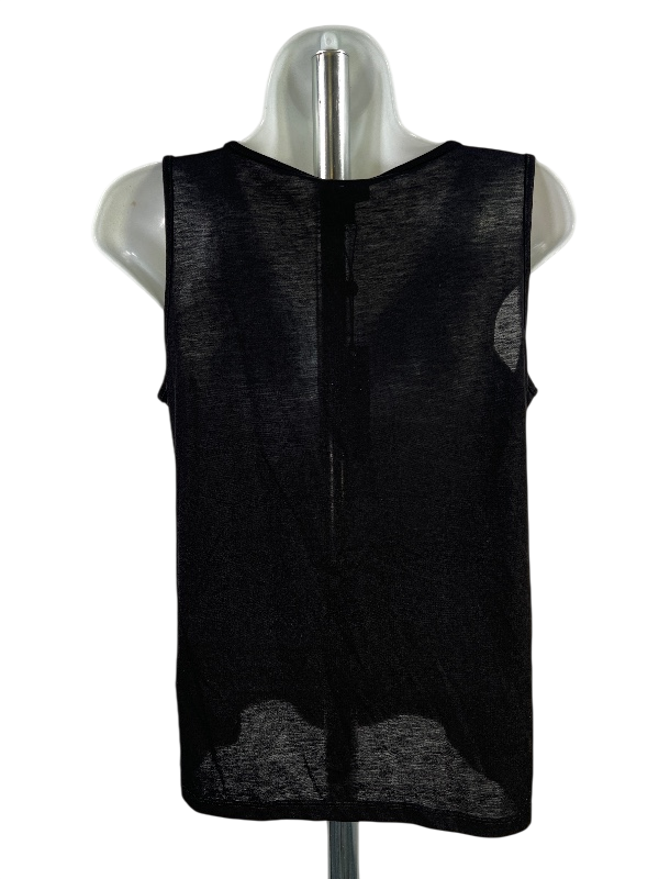 Talbots Women's Black Pleated Ruffle Front Tank Top - M image 2