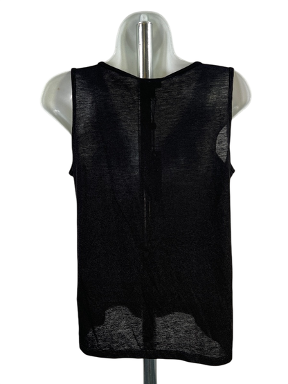 Talbots Women's Black Pleated Ruffle Front Tank Top - M image 2