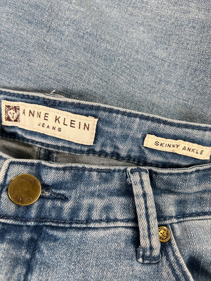 Anne Klein Women’s Light Wash Skinny Ankle Denim Jeans - 8 image 3