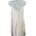 Victoria's Secret Women's Ivory/White Lace Trim Satin Slip Nightgown Dress - L
