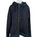 Athleta Women's Navy Blue Triumph Luxe Shine Faux Fur Zip Up Hoodie Jacket - XL