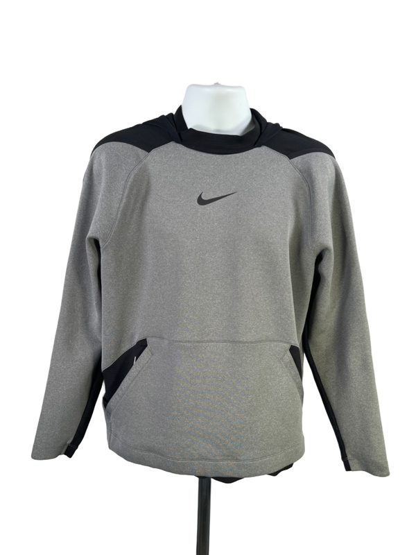 Nike Men's Black/Gray Pro Dri-Fit Training Long Sleeve Hoodie Sweatshirt - L