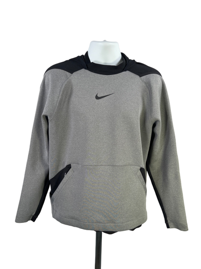 Nike Men's Black/Gray Pro Dri-Fit Training Long Sleeve Hoodie Sweatshirt - L