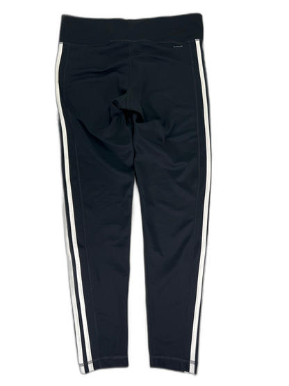 Adidas Women's Black/White Climalite 3 Stripe Full Length Tight Leggings - XL image 2