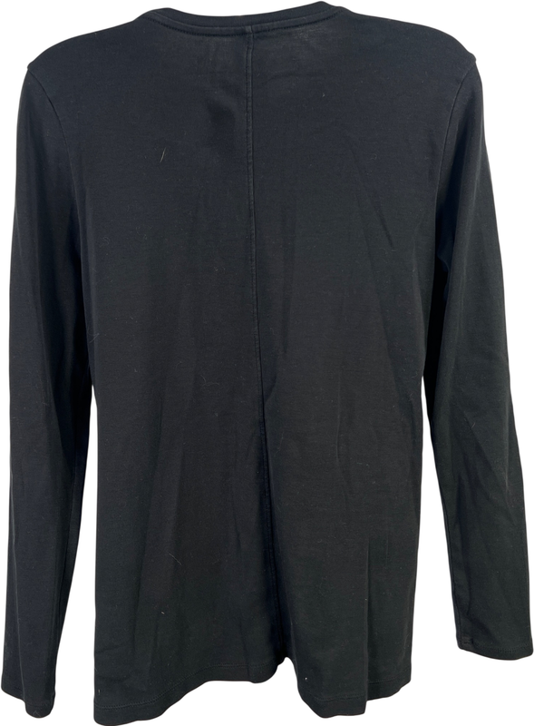 J.Jill Women’s Black Crewneck Long Sleeve High-Low Shirt - S image 2
