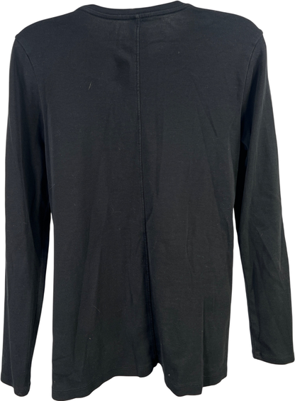 J.Jill Women’s Black Crewneck Long Sleeve High-Low Shirt - S image 2