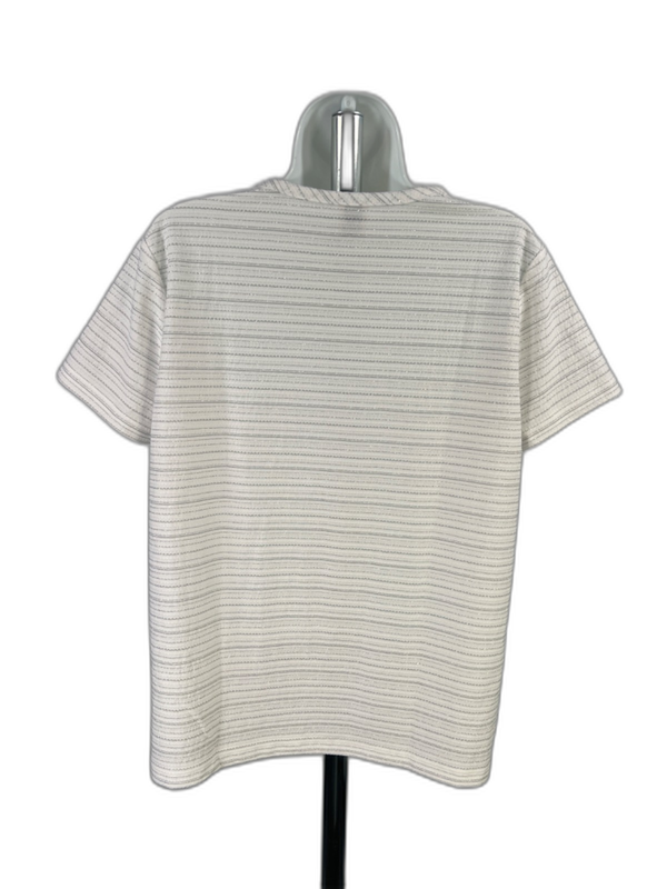 Anne Klein Women's White Metallic Short Sleeve T-Shirt - L image 2