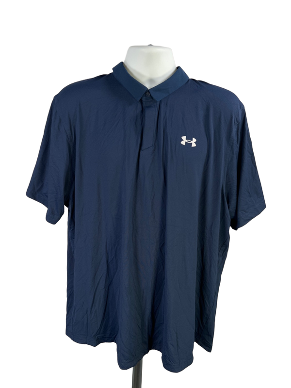 Under Armour Men's Blue Iso-Chill Heatgear Loose Short Sleeve Polo Shirt - XXL