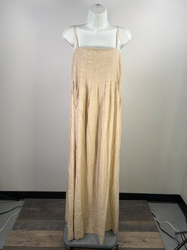 Billy J Women's Beige Solid Linen Blend Pippy Maxi Dress - 6