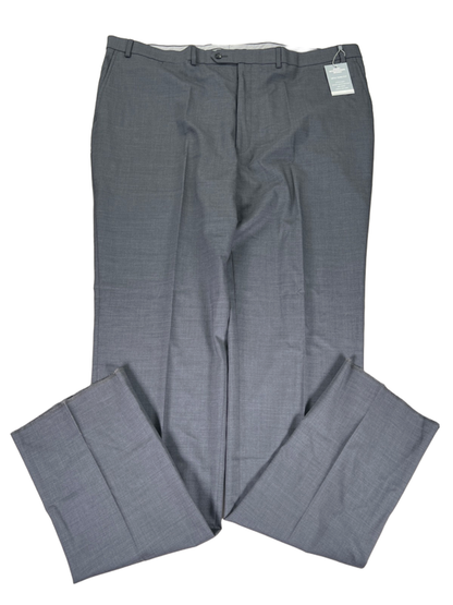 Hart Schaffner Marx Men's Gray Wool Blend Unhemmed Dress Pants - 46 Long