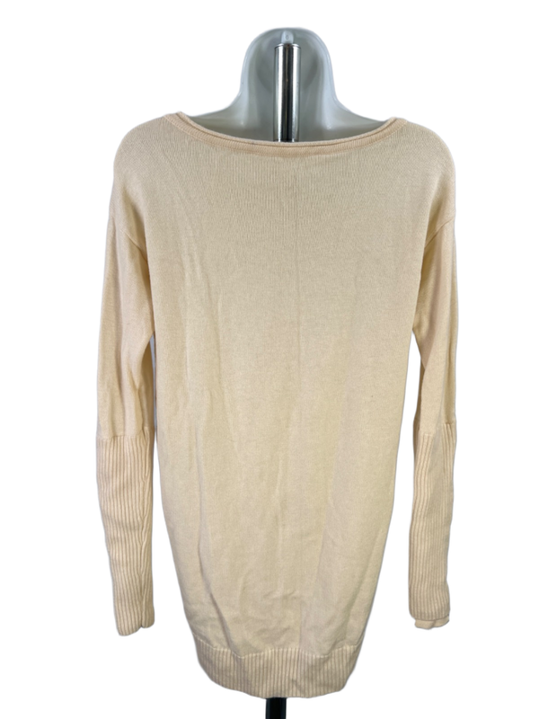 Athleta Women's Beige/Ivory Merino Wool Nopa Long Sleeve Hi-Low Sweater - S image 2