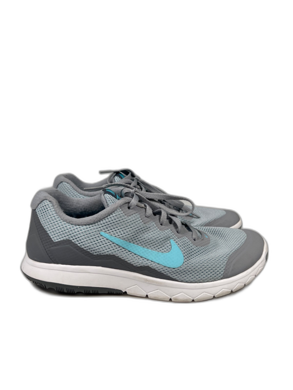 Nike Women's Gray/Blue Flex Eperience RN 4 Lace Up Athletic Shoes - 8.5