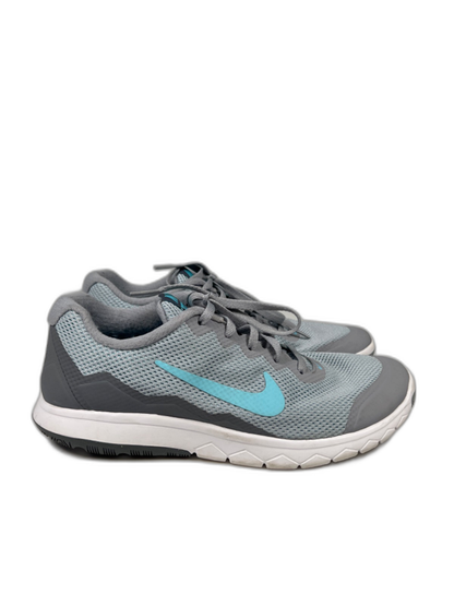 Nike Women's Gray/Blue Flex Eperience RN 4 Lace Up Athletic Shoes - 8.5