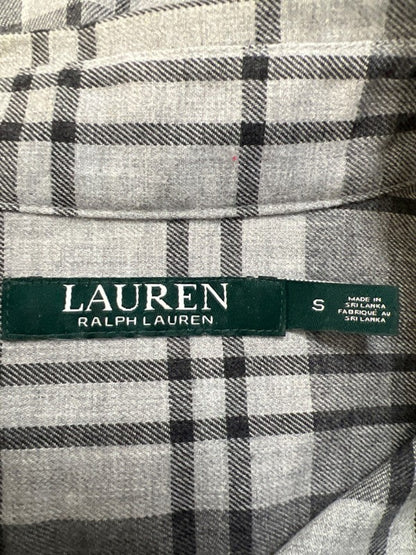 Lauren Ralph Lauren Women's Gray Plaid Long Sleeve Button Up Shirt - S image 3