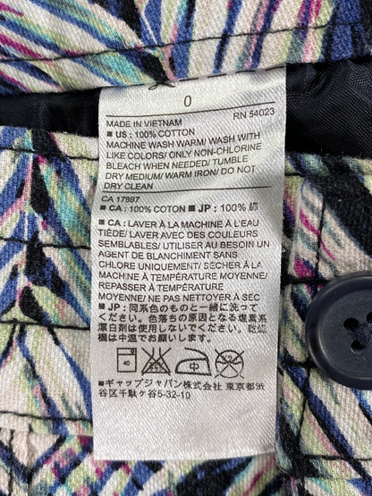 Banana Republic Women's White/Blue Printed Linen Shorts - 0 image 4