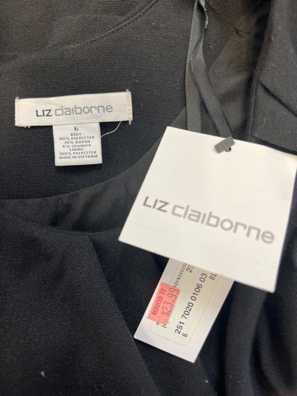 Liz Claiborne Women's Black Shirred Belted Layered Sleeveless Midi Dress - 6 image 3