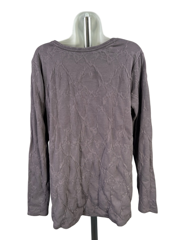 Simply Vera Wang Women's Gray Textured Long Sleeve Shirt - L image 2