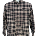 Jachs Men's Black/Ivory Plaid Long Sleeve Button Up Flannel Jacket - M