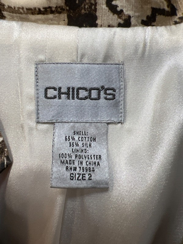 Chico's Women's Brown Silk Long Sleeve Light Weight Jacket - 2/US L image 3