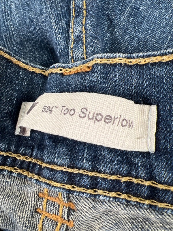 Levi's Women's Medium Wash 524 Too Superlow Distressed Denim Jeans - 13 image 3