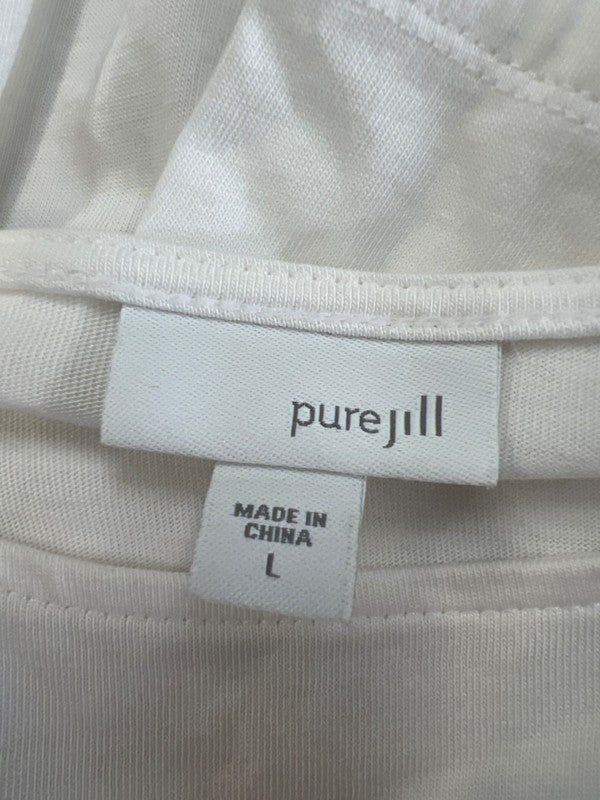 J. Jill Pure Women's White 3/4 Sleeve Boat Neck T-Shirt - L image 3