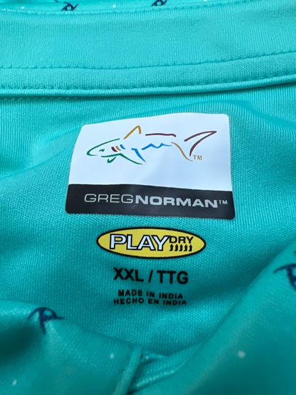 Greg Norman Men's Blue Play Dry Short Sleeve Athletic Golf Polo - XXL image 3