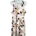 Torrid Women's White Floral Textured High Neck Sleeveless Midi Dress - 1 Plus