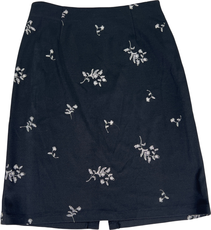 Ann Taylor Women’s Black Floral Straight Skirt - 2 Petite