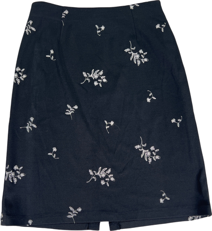Ann Taylor Women’s Black Floral Straight Skirt - 2 Petite