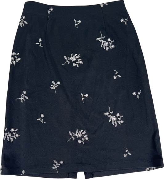 Ann Taylor Women’s Black Floral Straight Skirt - 2 Petite
