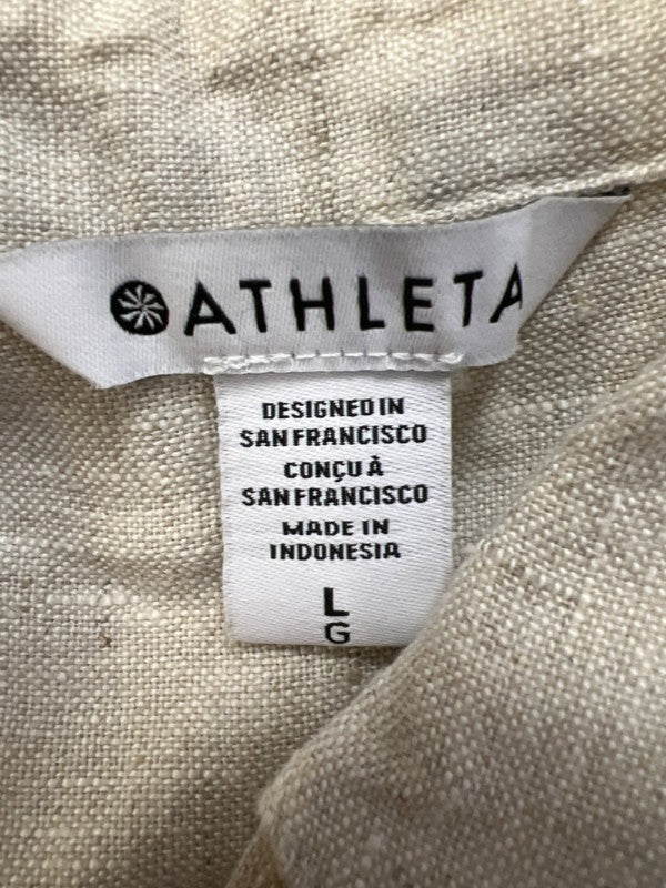 Athleta Women's Beige Retreat Linen Button Up Shirt - L image 3