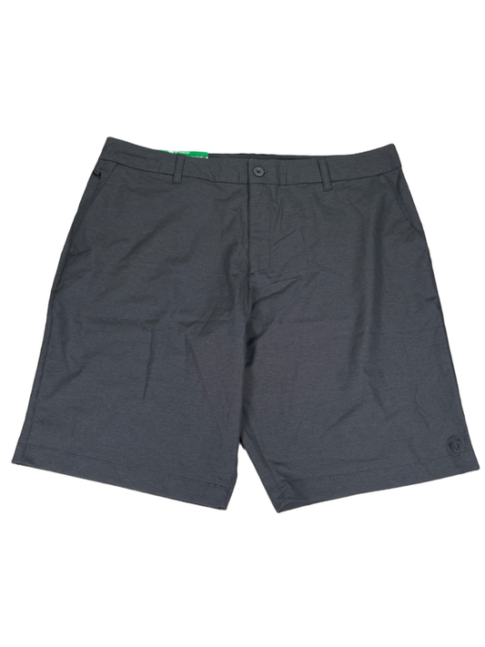 Hang Ten Men's Black/Dark Gray Regular Fit Hybrid Walking Shorts - 38