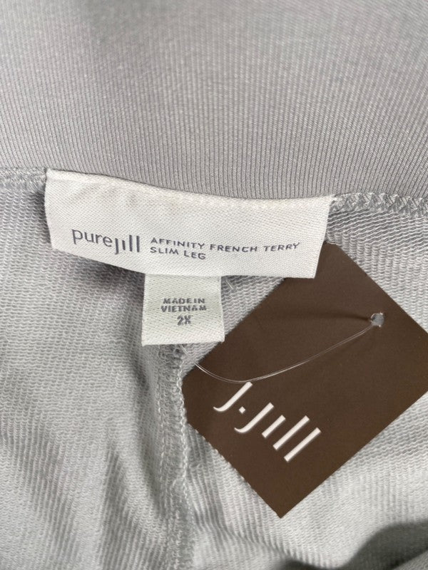 Pure J Jill Women's Gray Affinity French Terry Slim Leg Pull On Pants - 2X image 3