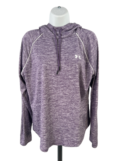Under Armour Women's Purple Heather Tech Twist Pullover Hoodie Sweatshirt - L
