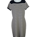 Torrid Women's Black/White Striped Sweater Knit Shift Dress - 0 Plus