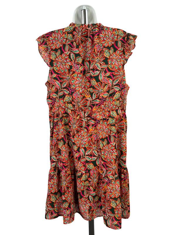 J.Crew Women's Green/Red Ruffle V-Neck Knee Length Mini Dress - 14 image 2