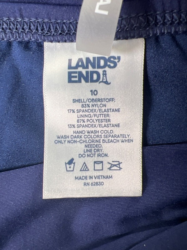 Lands End Women's Navy Blue High Rise Bikini Swim Bottoms - 10 image 4
