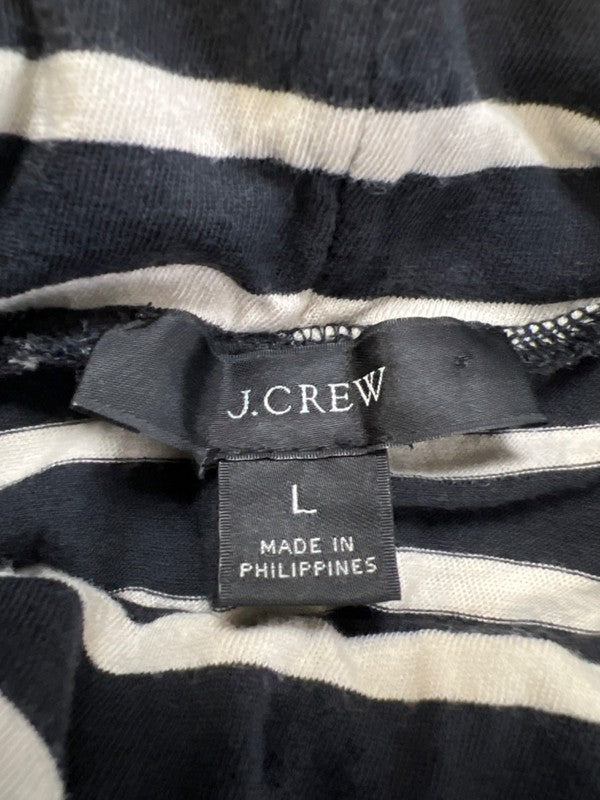 J Crew Women's Black/Beige Striped Long Sleeve Turtleneck Shirt - L image 3
