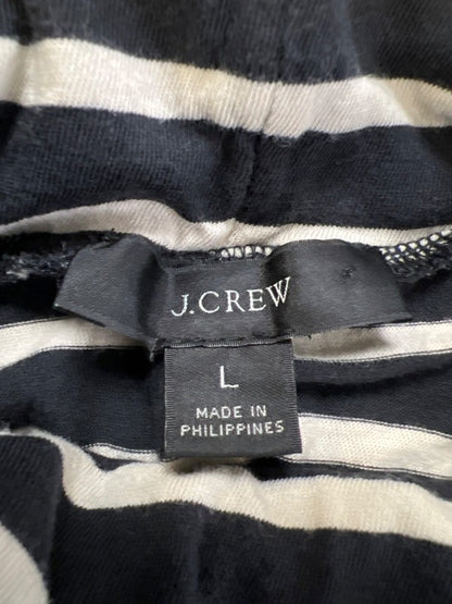 J Crew Women's Black/Beige Striped Long Sleeve Turtleneck Shirt - L image 3